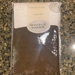 Whole Home Brown Sheer Scarf Crinkle Voile